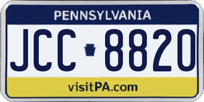 PA license plate JCC8820