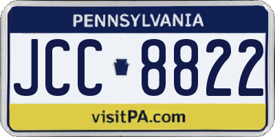 PA license plate JCC8822