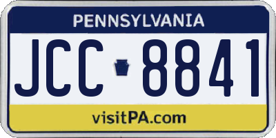 PA license plate JCC8841