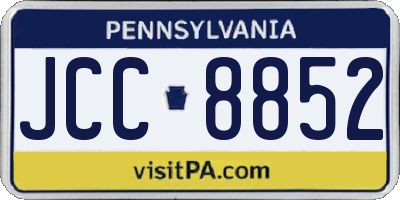 PA license plate JCC8852