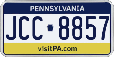 PA license plate JCC8857