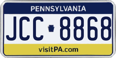 PA license plate JCC8868