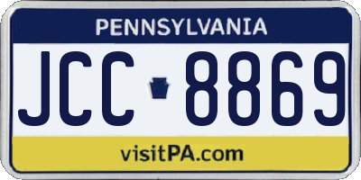 PA license plate JCC8869