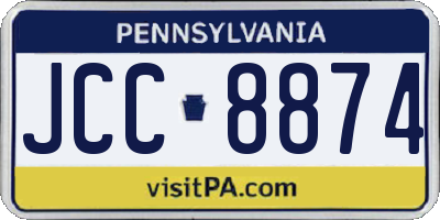 PA license plate JCC8874