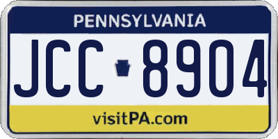 PA license plate JCC8904