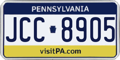 PA license plate JCC8905