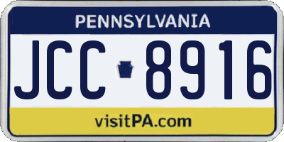 PA license plate JCC8916