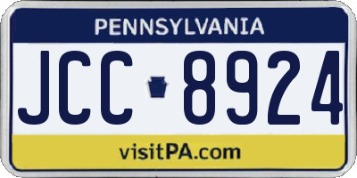 PA license plate JCC8924