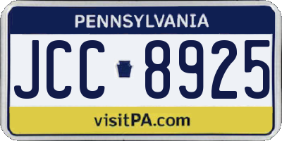 PA license plate JCC8925