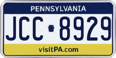 PA license plate JCC8929