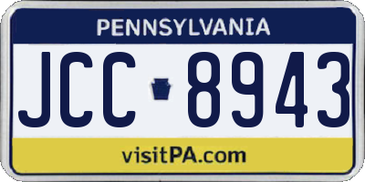 PA license plate JCC8943