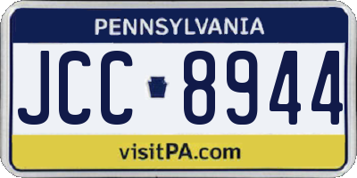 PA license plate JCC8944