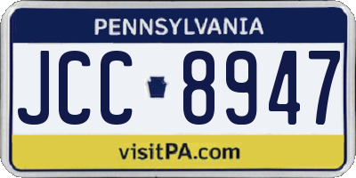 PA license plate JCC8947