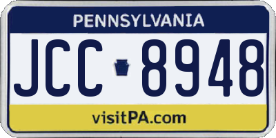PA license plate JCC8948