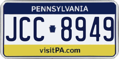 PA license plate JCC8949
