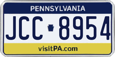 PA license plate JCC8954