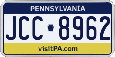PA license plate JCC8962