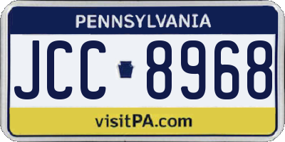 PA license plate JCC8968