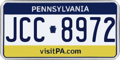 PA license plate JCC8972