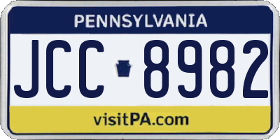 PA license plate JCC8982
