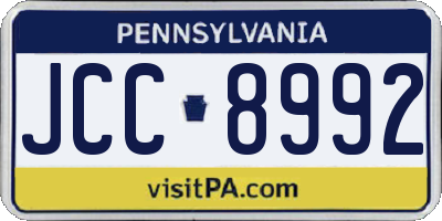 PA license plate JCC8992