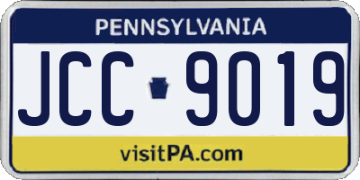 PA license plate JCC9019