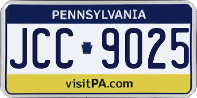 PA license plate JCC9025