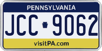 PA license plate JCC9062