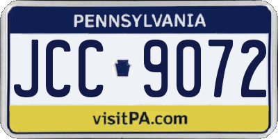 PA license plate JCC9072