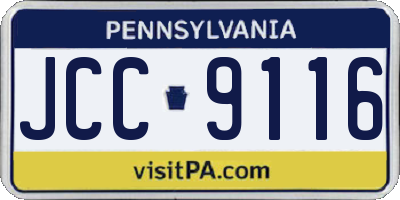 PA license plate JCC9116