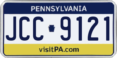 PA license plate JCC9121