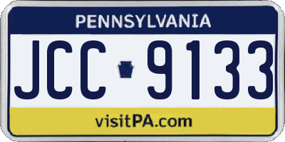 PA license plate JCC9133