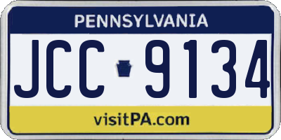 PA license plate JCC9134