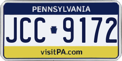 PA license plate JCC9172