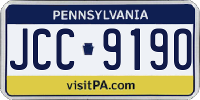 PA license plate JCC9190