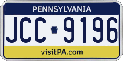 PA license plate JCC9196