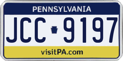 PA license plate JCC9197