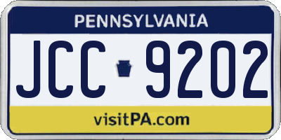 PA license plate JCC9202