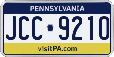 PA license plate JCC9210