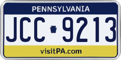 PA license plate JCC9213