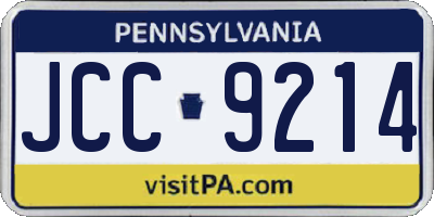 PA license plate JCC9214