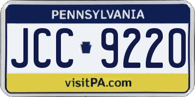 PA license plate JCC9220