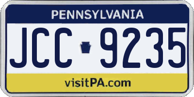 PA license plate JCC9235