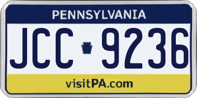 PA license plate JCC9236