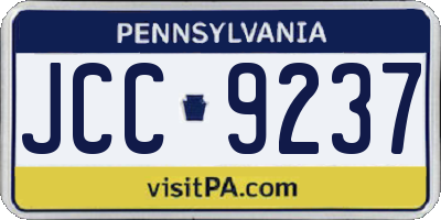 PA license plate JCC9237