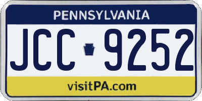PA license plate JCC9252