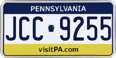 PA license plate JCC9255