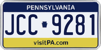 PA license plate JCC9281