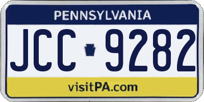 PA license plate JCC9282