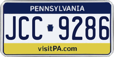 PA license plate JCC9286